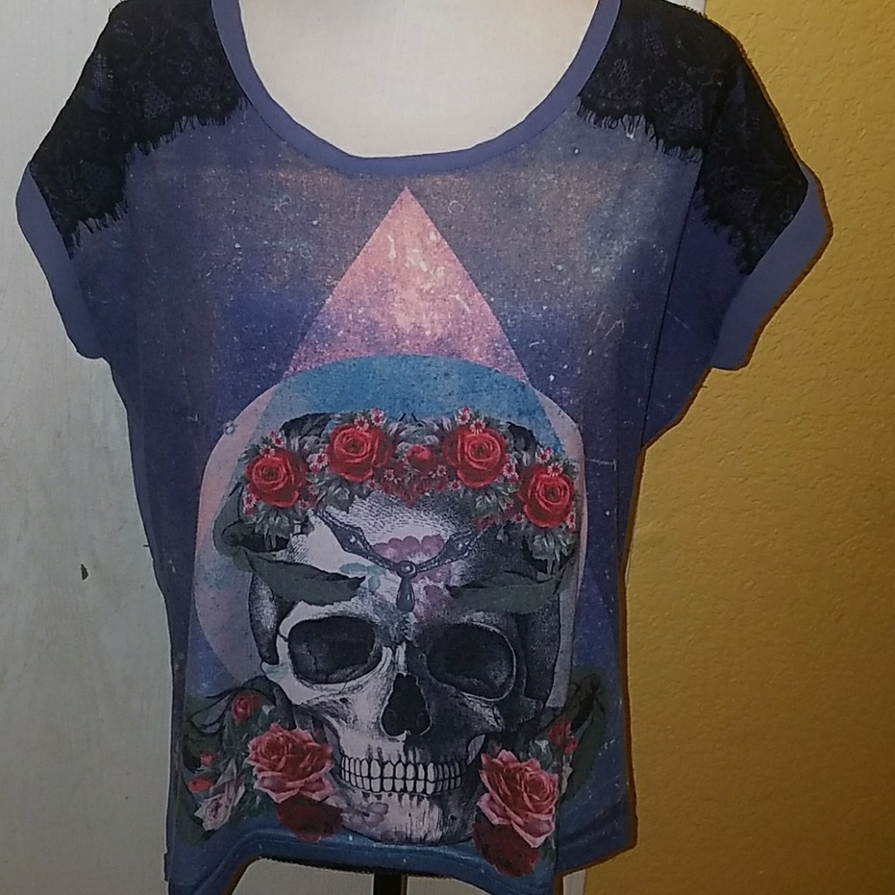 Skull and roses blouse